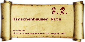 Hirschenhauser Rita névjegykártya